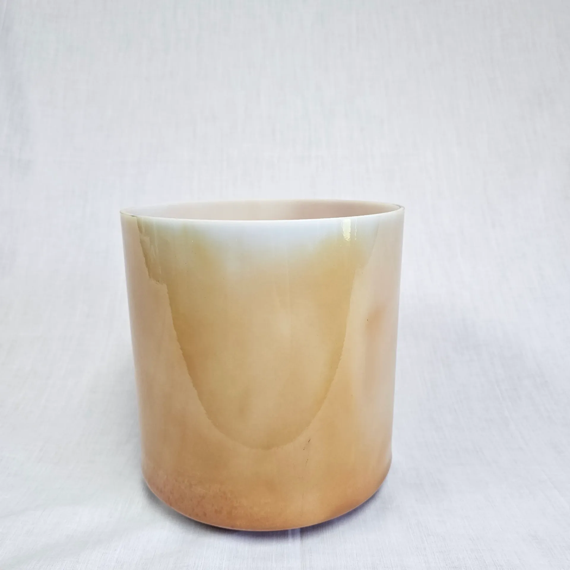 [4239] [#4239] 8" Golden Honey Infused Quartz Crystal Singing Bowl | 4C-7 | 260 Hz