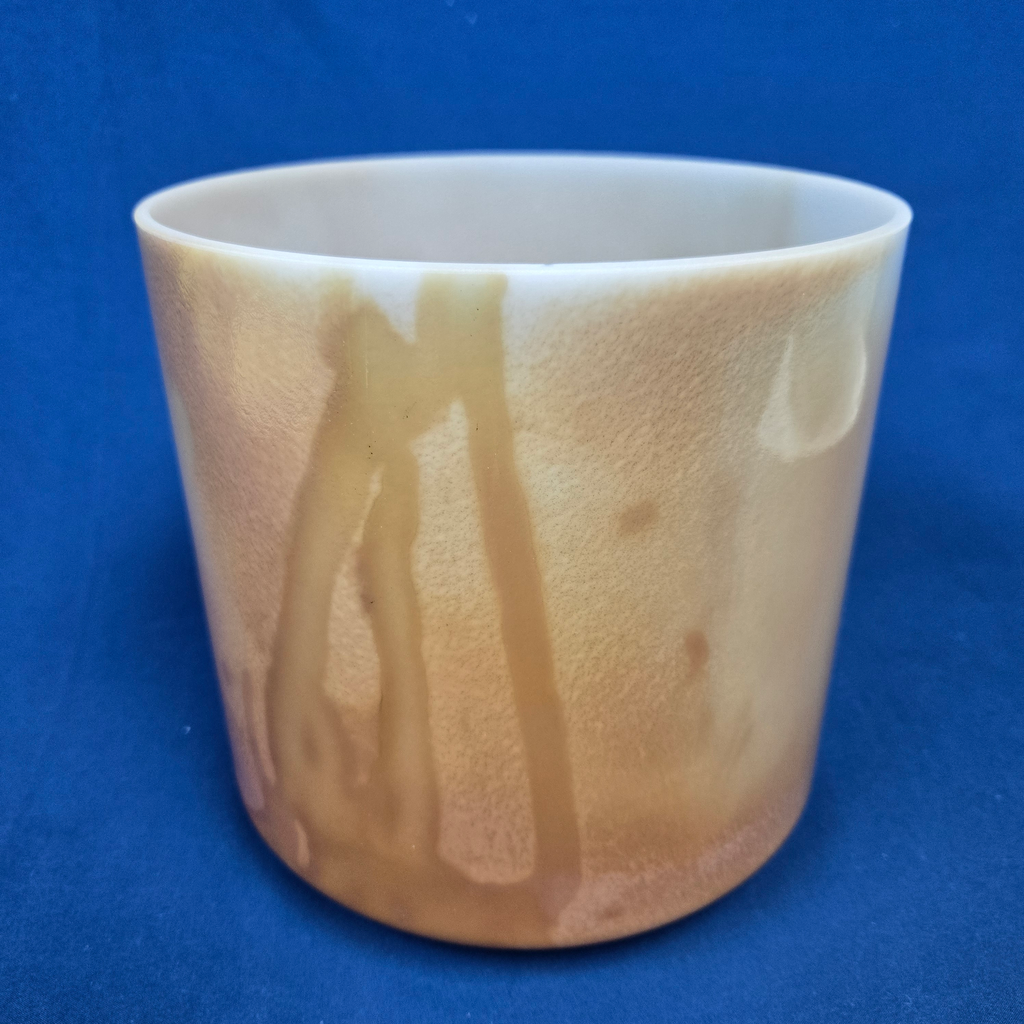 [4243] [#4243] 8" Golden Honey Infused Quartz Crystal Singing Bowl | 4C#+43 | 284 Hz