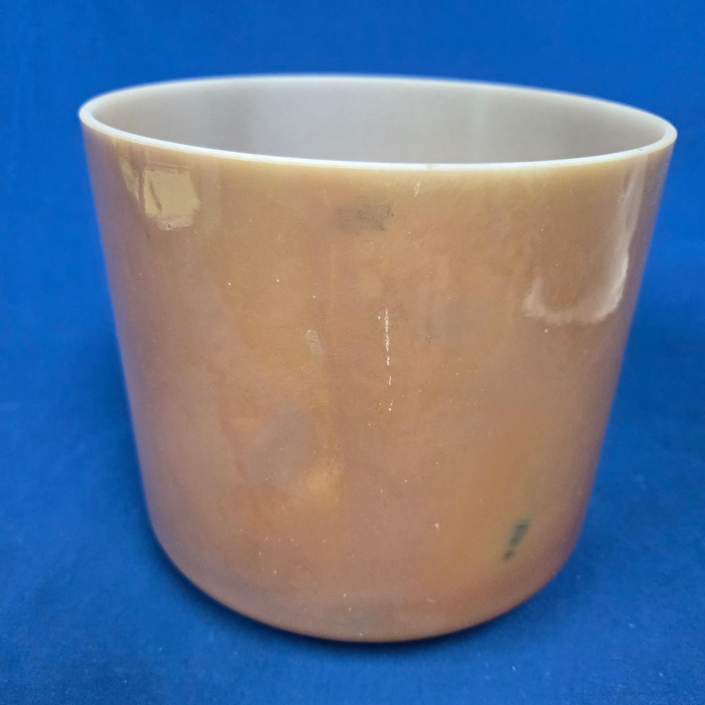 [4245] [#4245] 8" Golden Honey Infused Quartz Crystal Singing Bowl | 4D+29 | 298 Hz | Wabi-Sabi