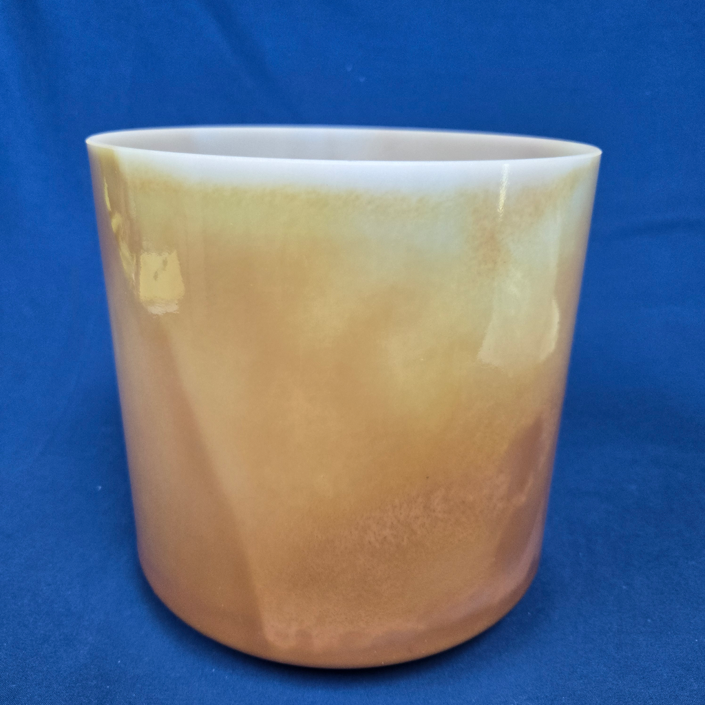 [4247] [#4247] 8" Golden Honey Infused Quartz Crystal Singing Bowl | 4C#+18 | 280 Hz