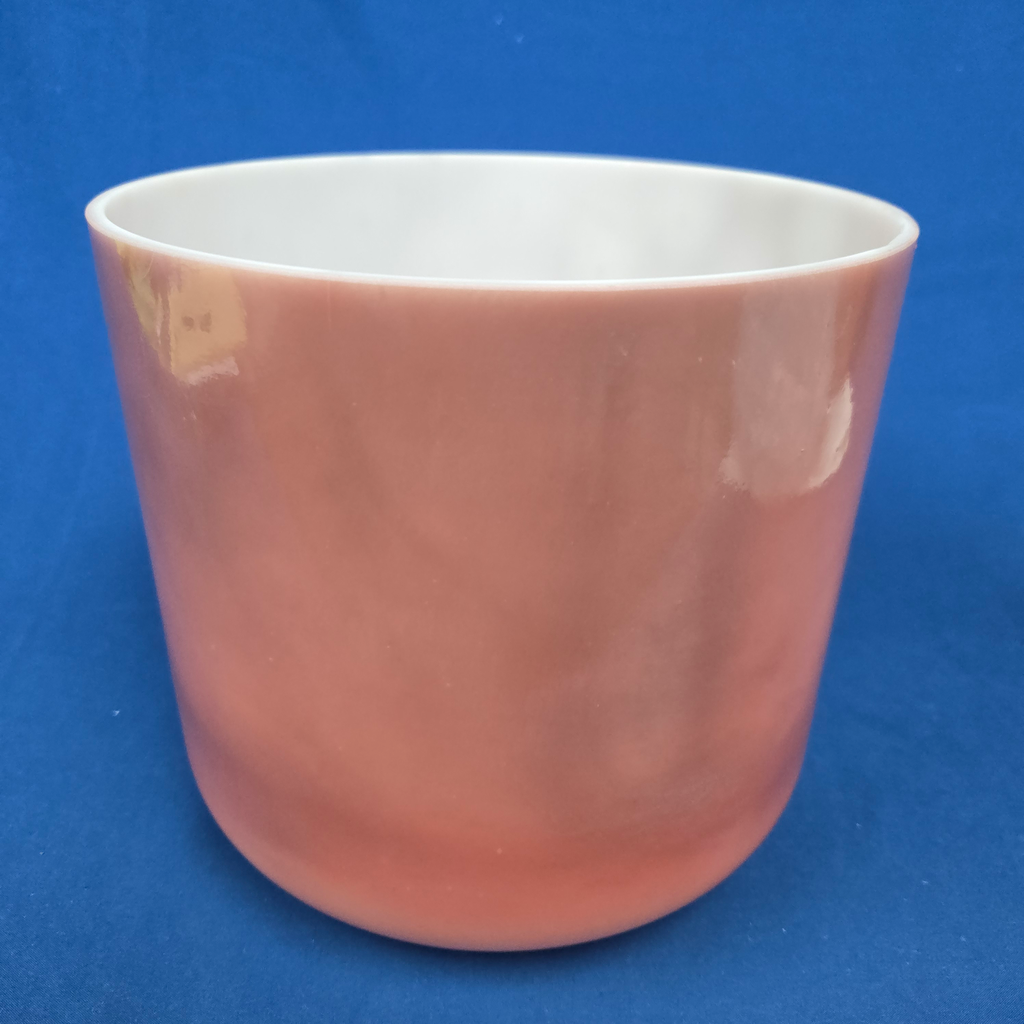 [#4257] 8" Rose Quartz Infused Quartz Crystal Singing Bowl | 4D#-13 | 308 Hz