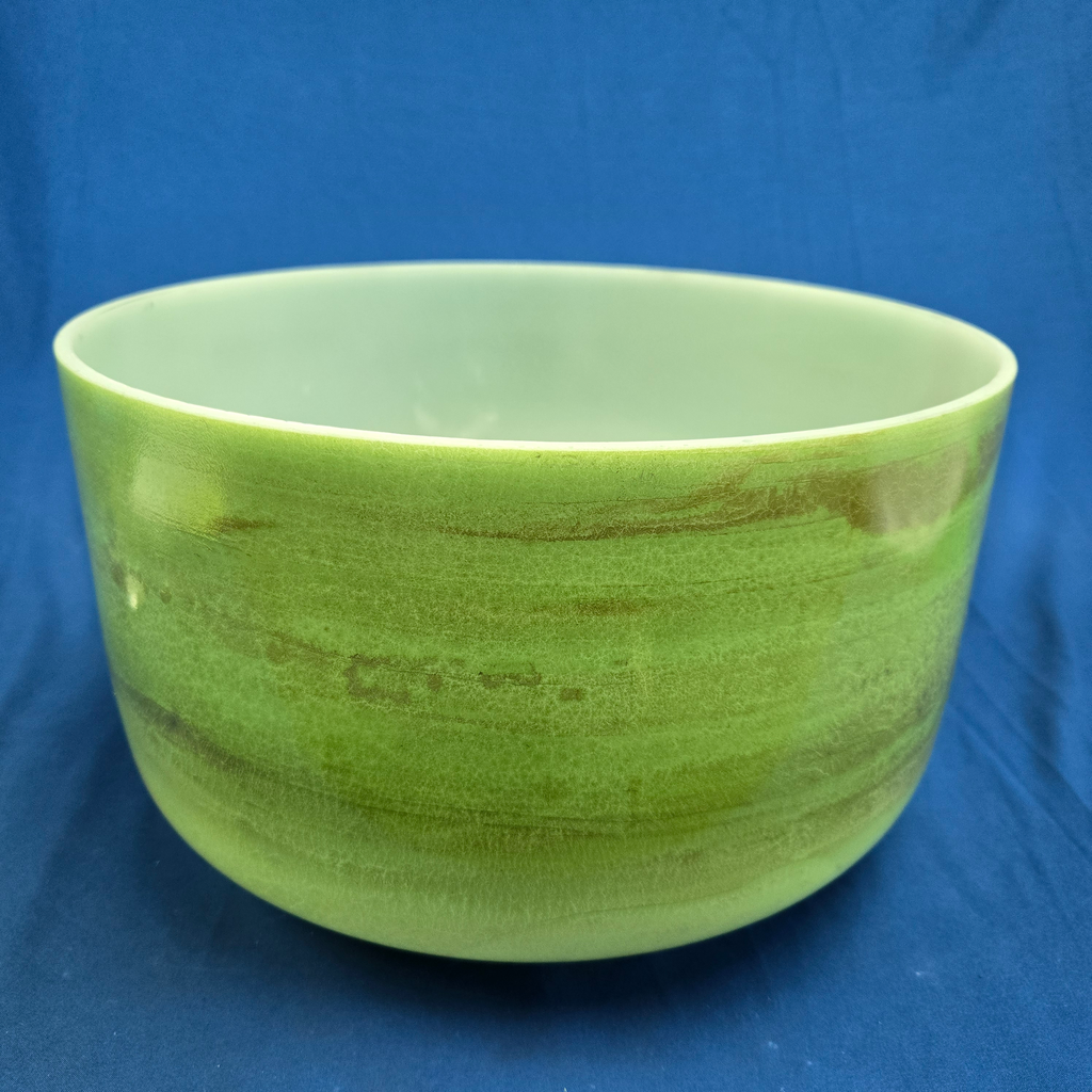 [4277] [#4277] 14" Matcha Infused Quartz Crystal Singing Bowl | 3F-30 | 171 Hz