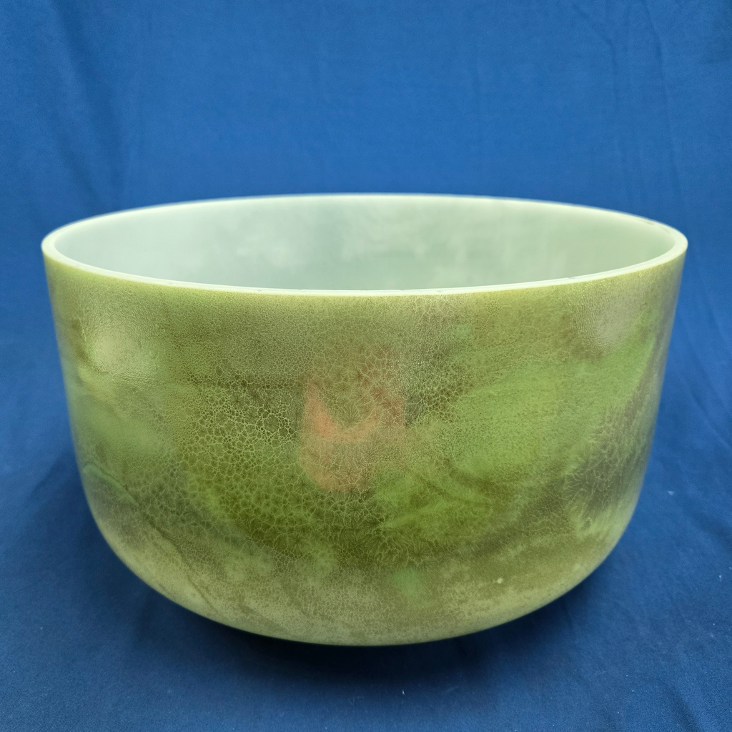 [4278] [#4278] 14" Matcha Infused Quartz Crystal Singing Bowl | 3F#+39 | 189 Hz