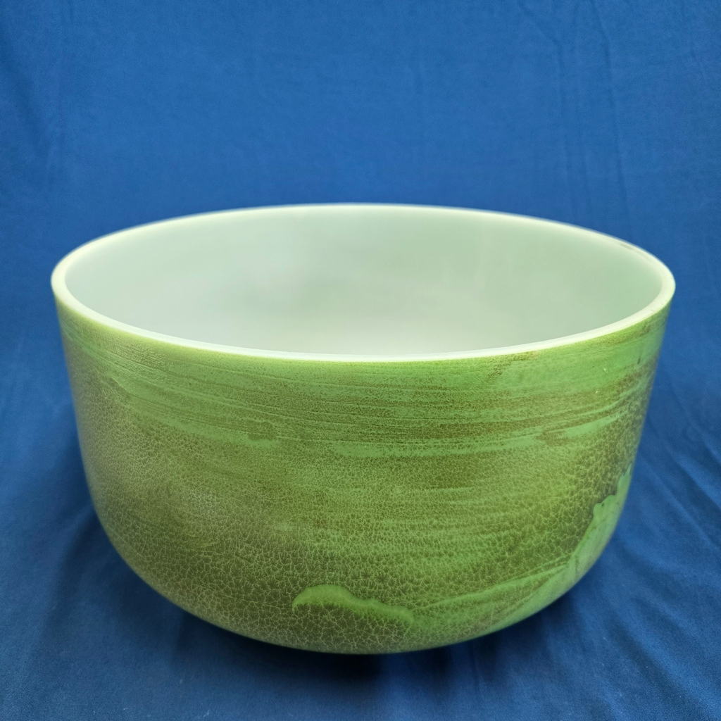 [4279] [#4279] 14" Matcha Infused Quartz Crystal Singing Bowl | 3A-37 | 215 Hz