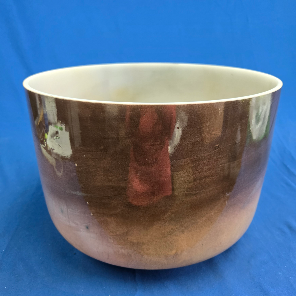 [4282] [#4282] Cacao Infused Quartz Crystal Singing Bowl | 14" | 3 E -39 | 161 Hz