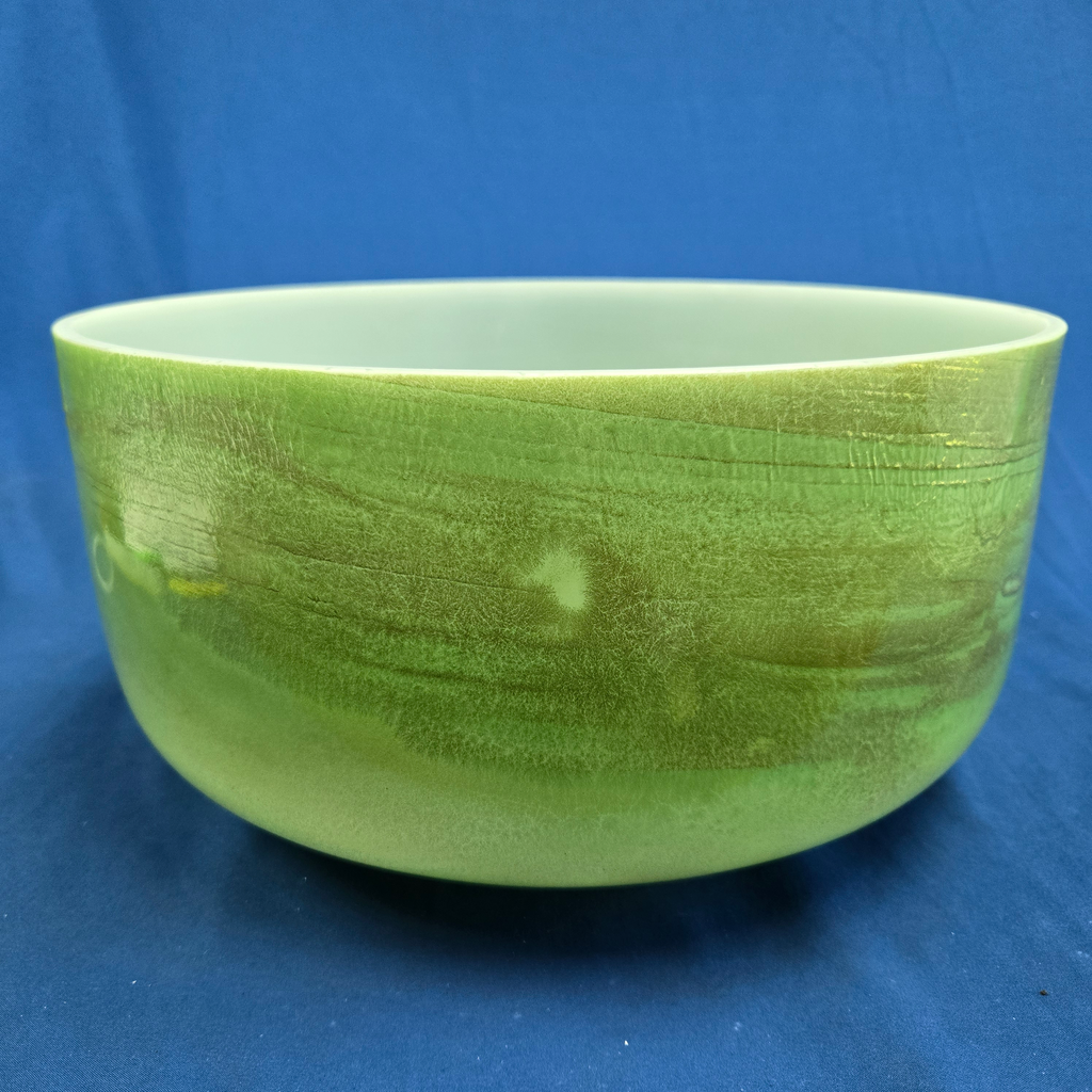 [4285] [#4285] 14" Matcha Infused Quartz Crystal Singing Bowl | 3A-47 | 214 Hz