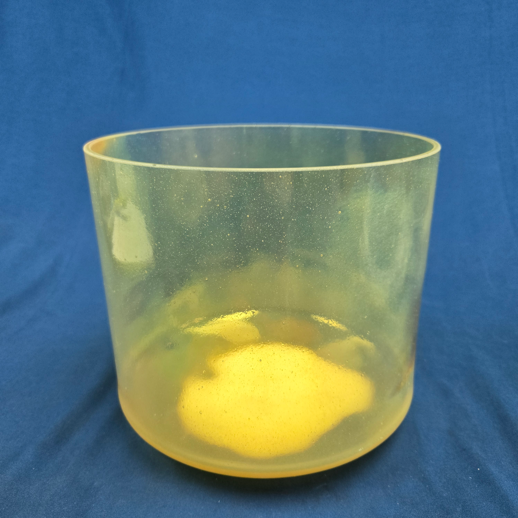 [#4320] 9" Citrine Infused Quartz Crystal Singing Bowl | 4C-36 | 255 Hz