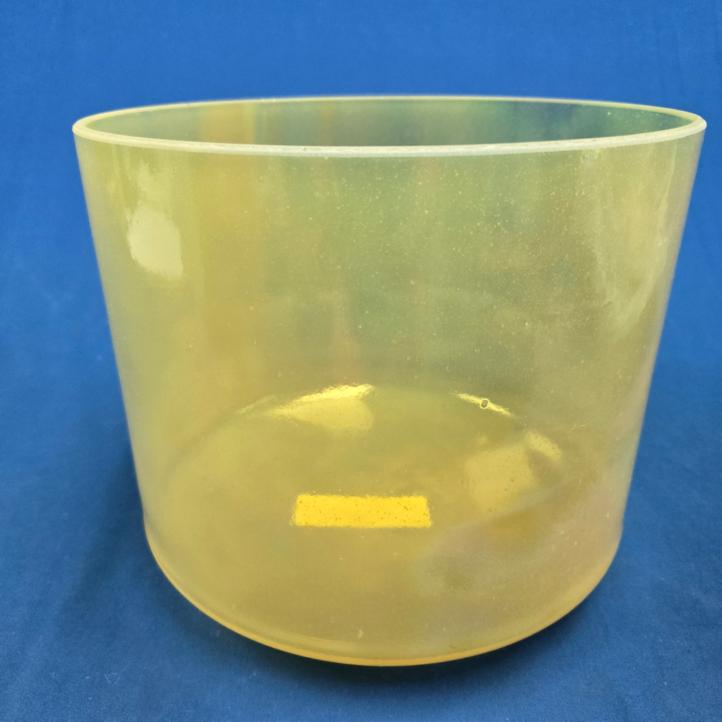 [#4325] 9" Citrine Infused Quartz Crystal Singing Bowl | 4C+10 | 263 Hz
