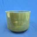 [#4333] Dioptase Infused Quartz Crystal Singing Bowl | 9" | 4 F# -2 | 369 Hz