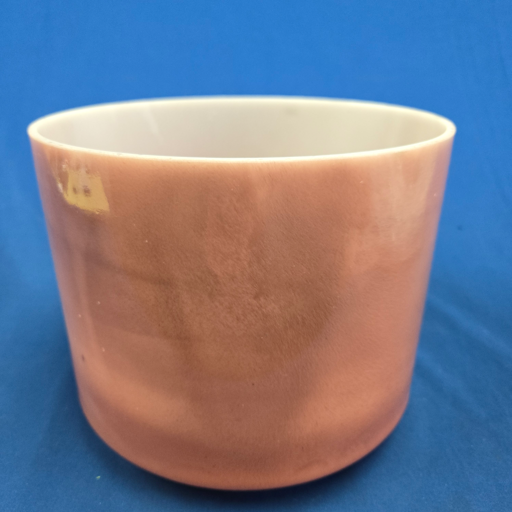 [#4374] 9" Rose Quartz Infused Quartz Crystal Singing Bowl | 4C#+39 | 283 Hz