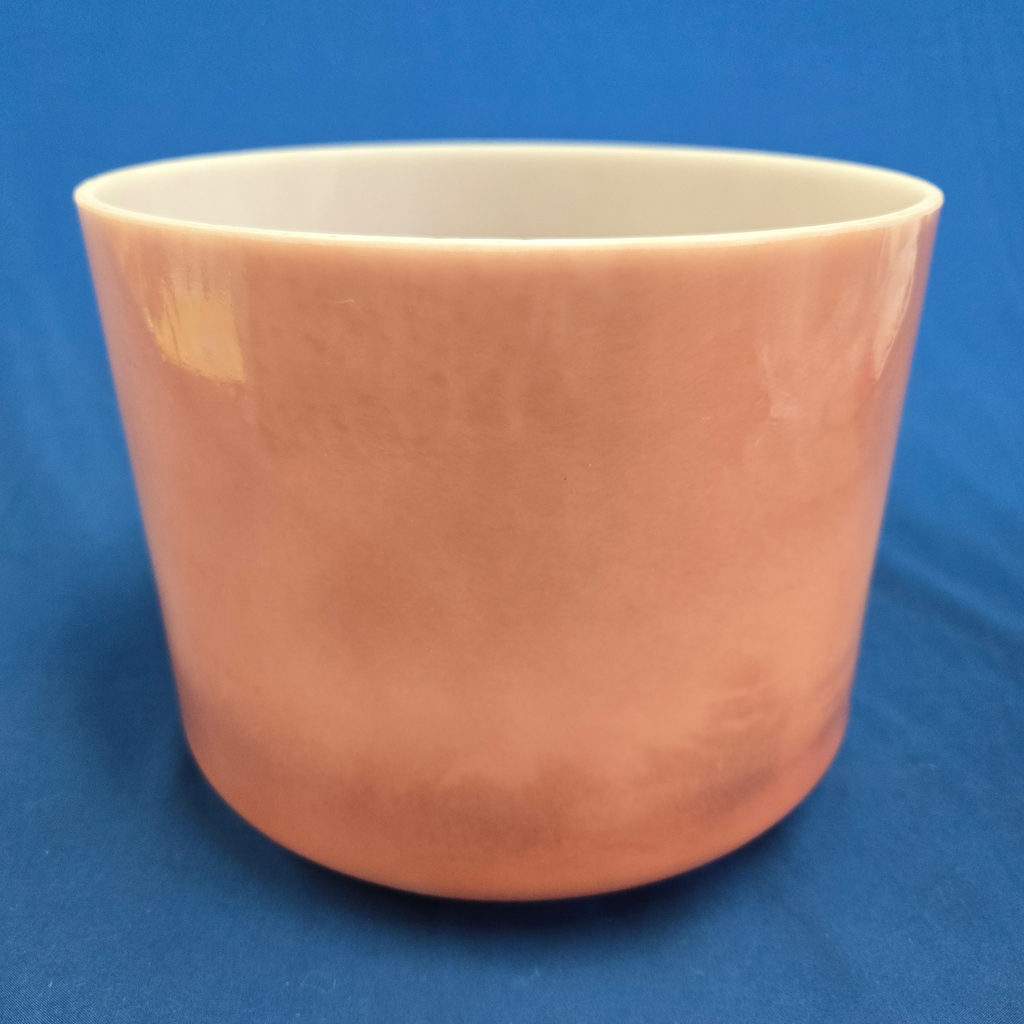 [4376] [#4376] 9" Rose Quartz Infused Quartz Crystal Singing Bowl | 4D-20 | 290 Hz