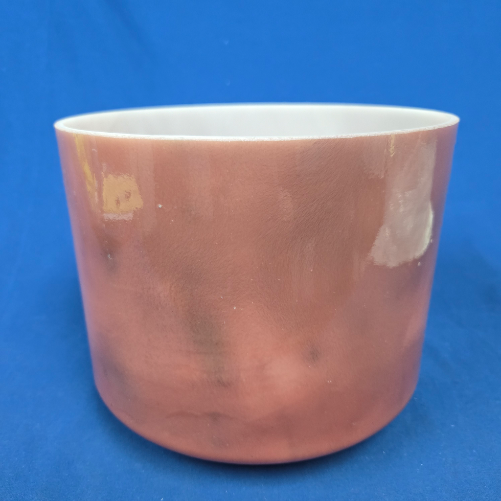 [4377] [#4377] 9" Rose Quartz Infused Quartz Crystal Singing Bowl | 4D+24 | 297 Hz