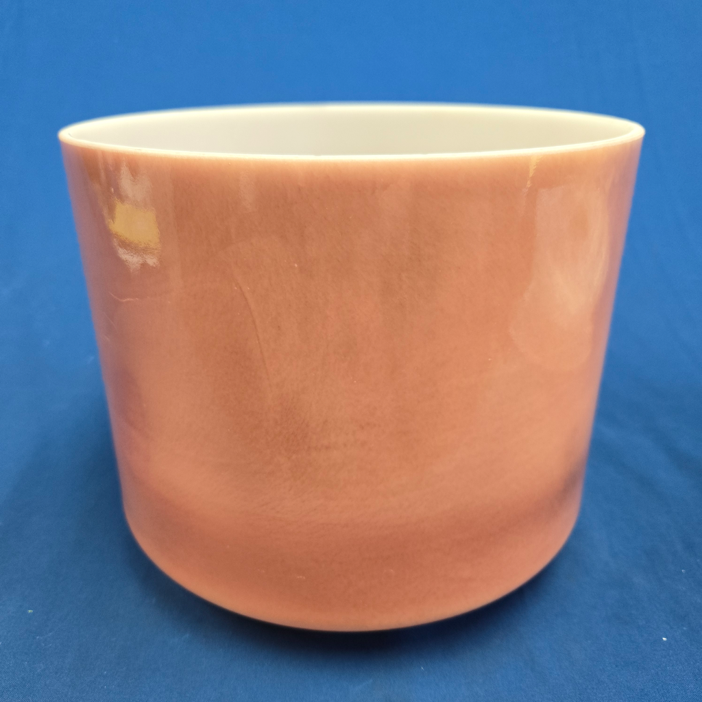 [4378] [#4378] 9" Rose Quartz Infused Quartz Crystal Singing Bowl | 4C#+45 | 284 Hz