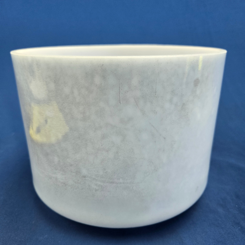 [#4395] Apatite Infused Quartz Crystal Singing Bowl | 9" | 4 G -17 | 388 Hz