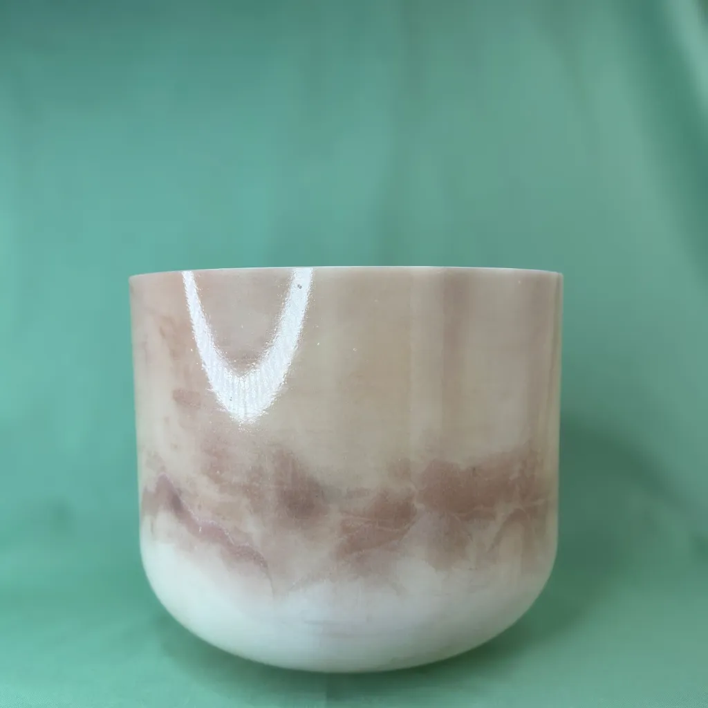 Amber Quartz Crystal Singing Bowl | 10" G Note | C=528 Tuning | #1594