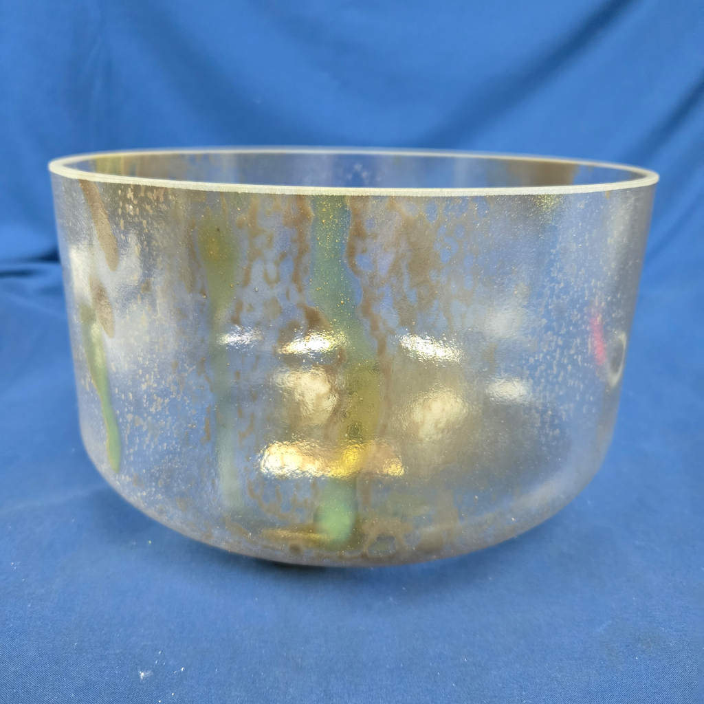 [4417] [#4417] 10" Herkimer Diamond Infused Quartz Crystal Singing Bowl | 4D+16 | 296 Hz