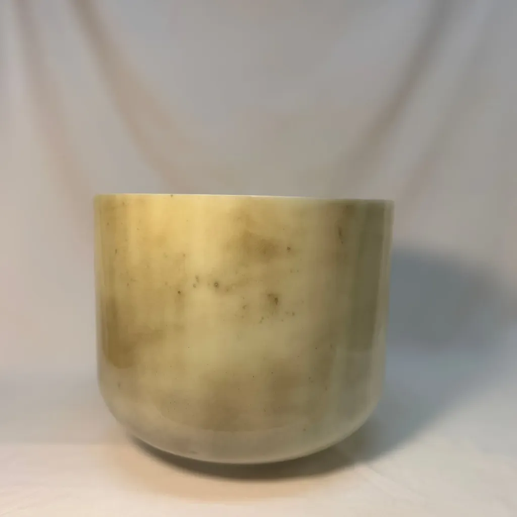 [1668] [#1668] 7" Dioptase Infused Quartz Crystal Singing Bowl | F+45