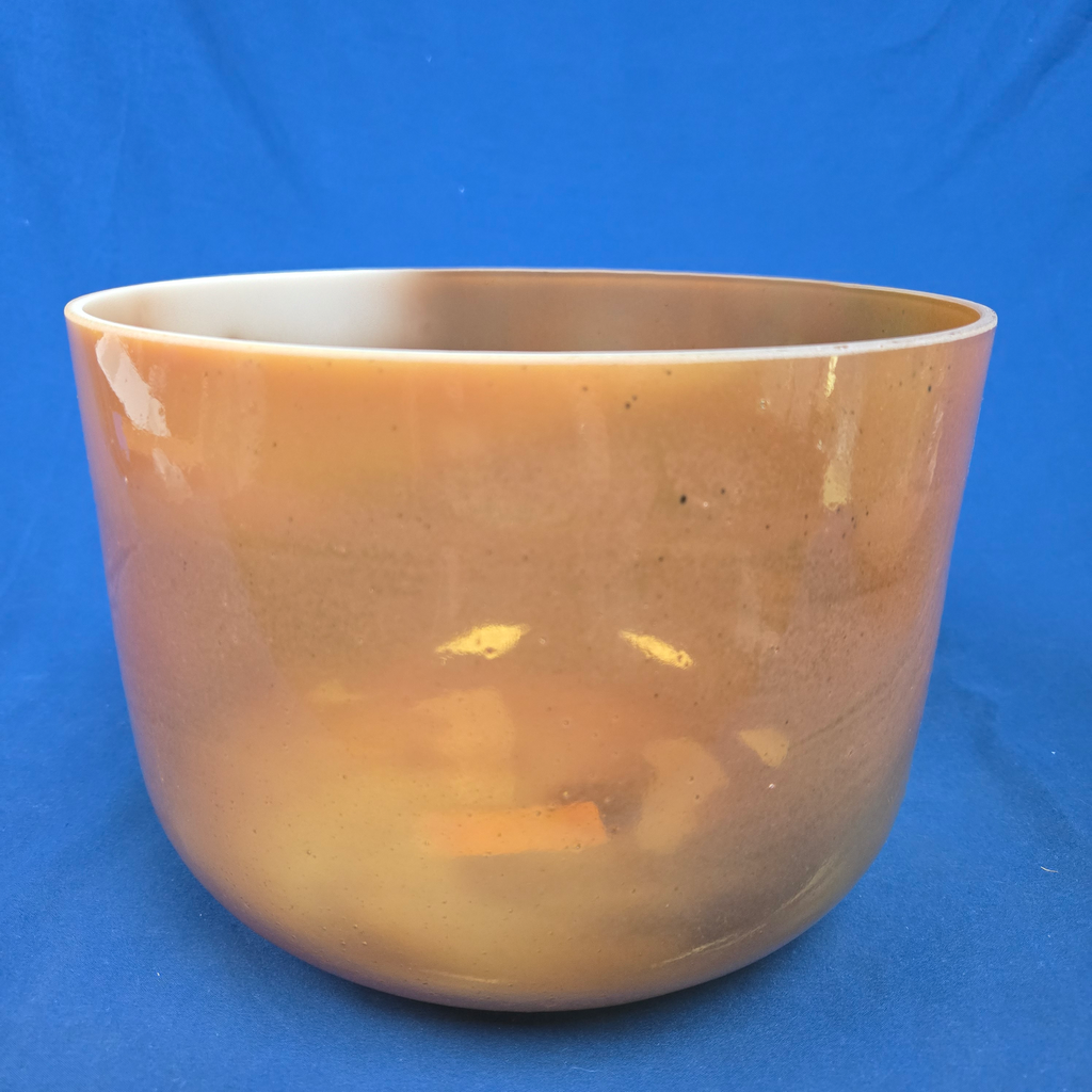 [4425] [#4425] 10" Peach Garnet Infused Quartz Crystal Singing Bowl | 3G#0 | 207 Hz