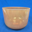 [#4428] 10" Peach Garnet Infused Quartz Crystal Singing Bowl | 4C+4 | 262 Hz