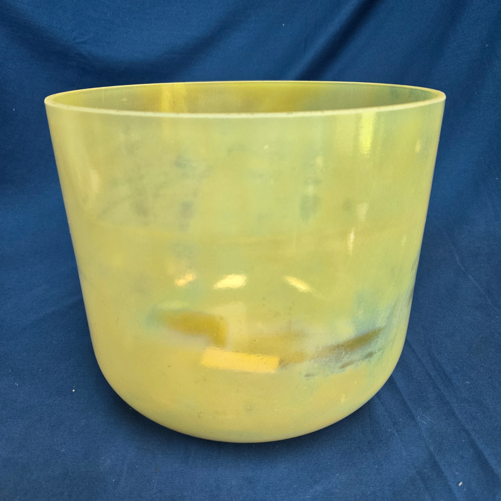 [#4432] Citrine Infused Quartz Crystal Singing Bowl | 10" | 3G# +32 | 211 Hz