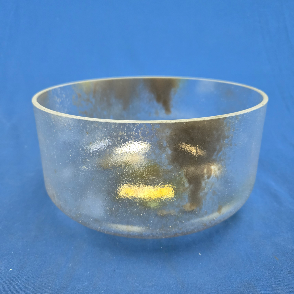 [#4433] 10" Herkimer Diamond Infused Quartz Crystal Singing Bowl | 4E-8 / 5G 0 | 328 / 785 Hz | Dual Tone
