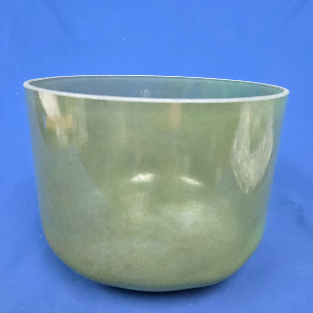 [#4442] 10" Moldavite Infused Quartz Crystal Singing Bowl | 4C#+15 | 279 Hz