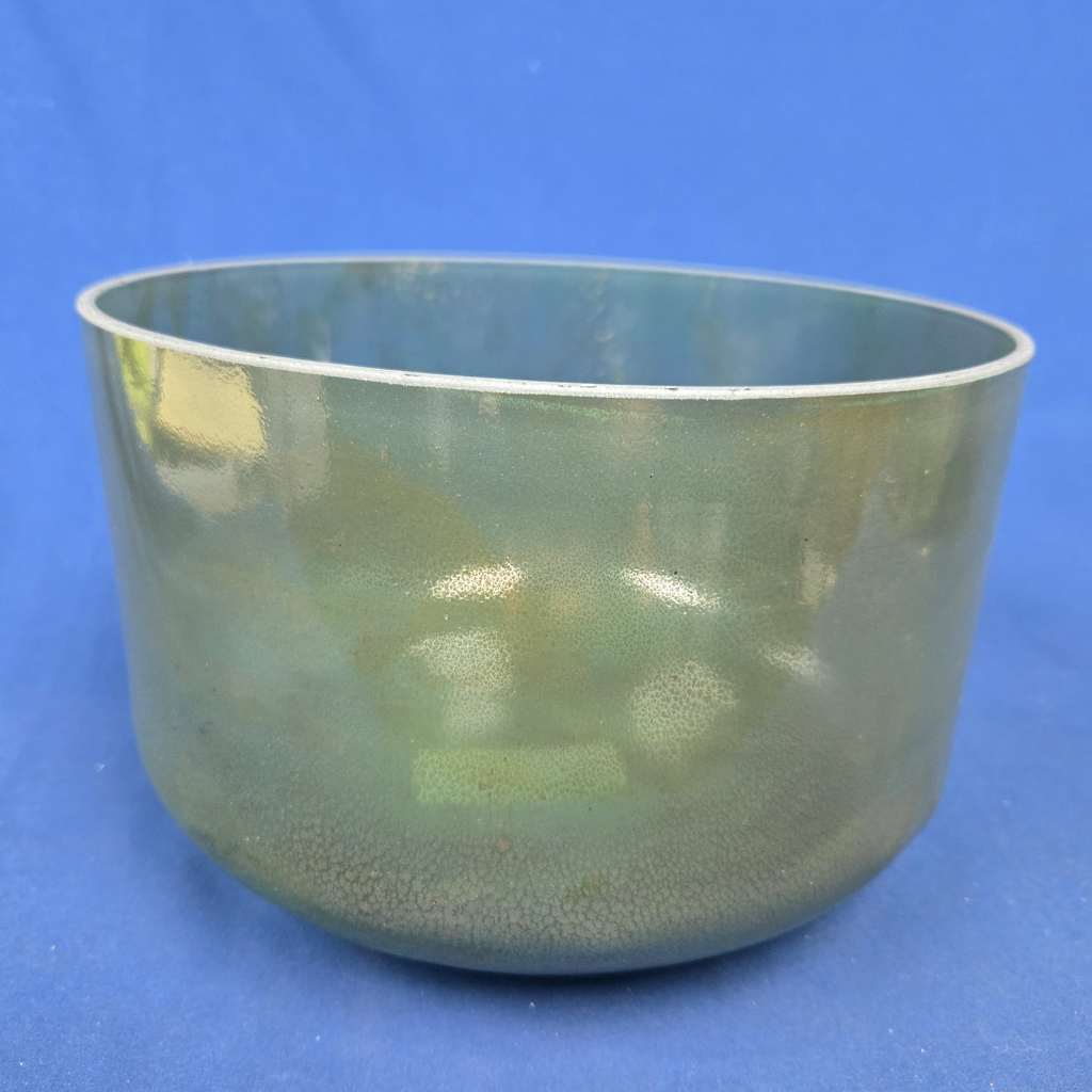 [#4449] 10" Moldavite Infused Quartz Crystal Singing Bowl | 4C+7 | 262 Hz