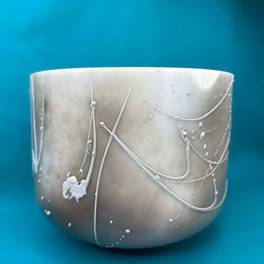 [1702] [#1702] 10" Stibnite Infused Quartz Crystal Singing Bowl | C+30