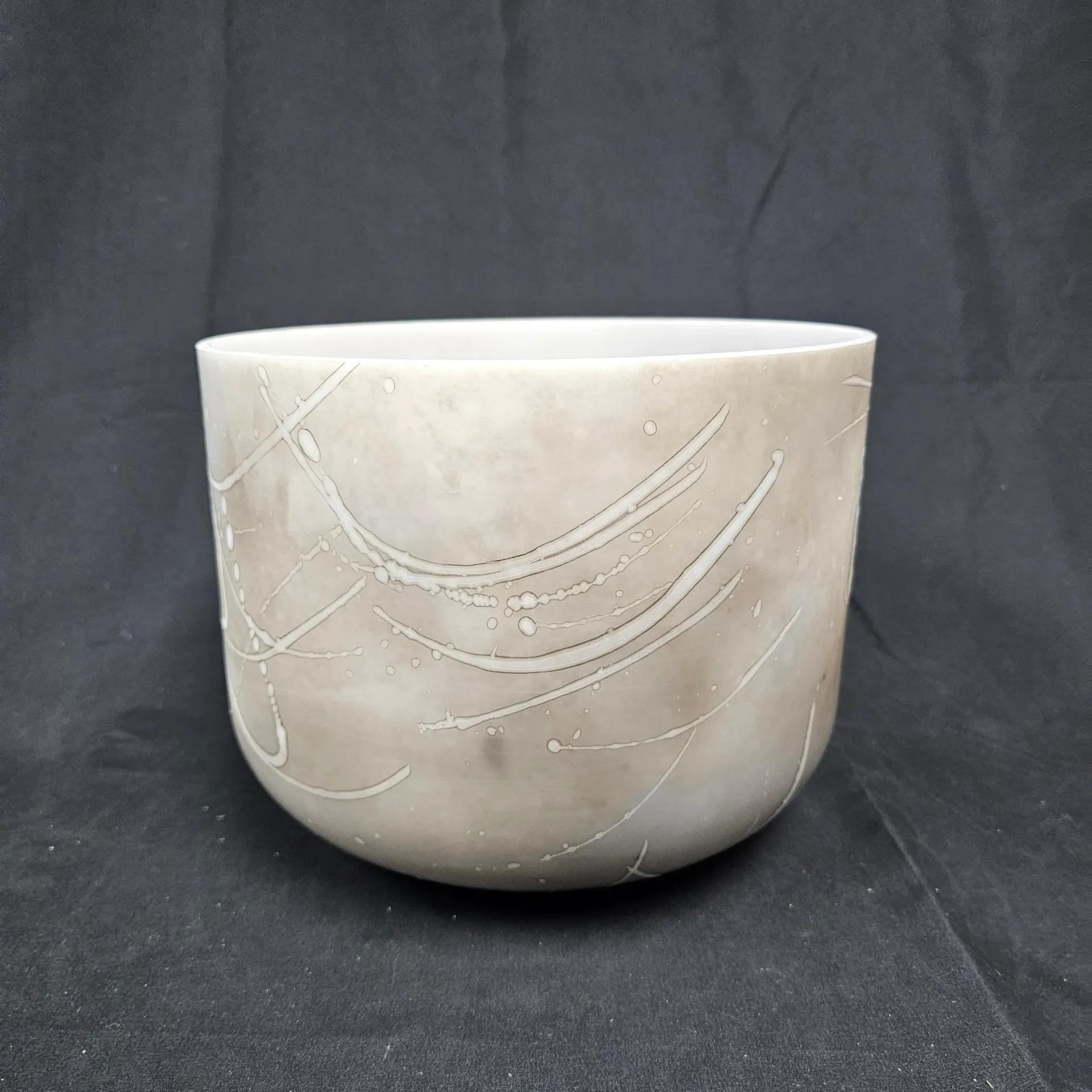 [#1702] 10" Stibnite Infused Quartz Crystal Singing Bowl | 4C+31 | 266 Hz
