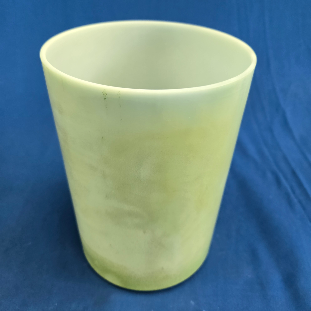 [4495] [#4495] 6" Matcha Infused Quartz Crystal Singing Bowl | 4G#+15 | 419 Hz