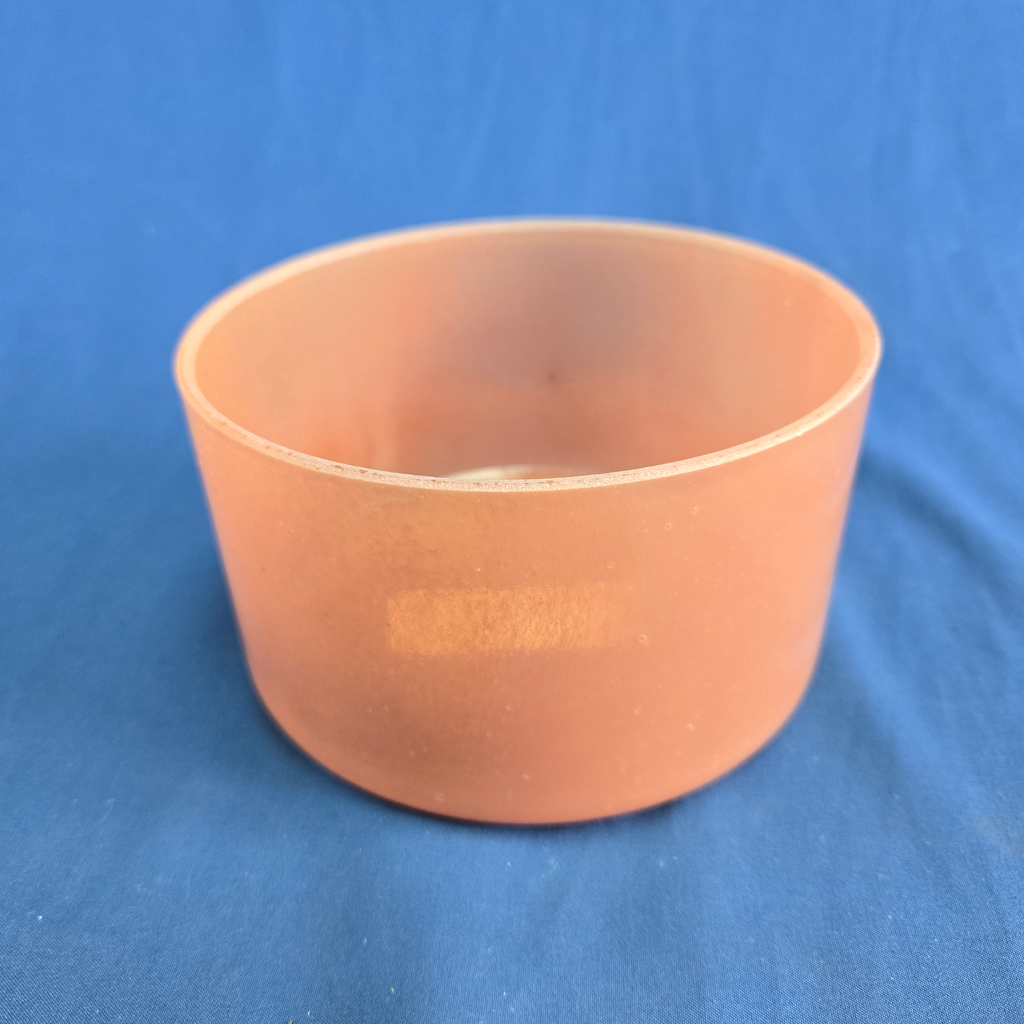 [4499] [#4499] 6" Peach Garnet Infused Quartz Crystal Singing Bowl | 5F-14 | 692 Hz