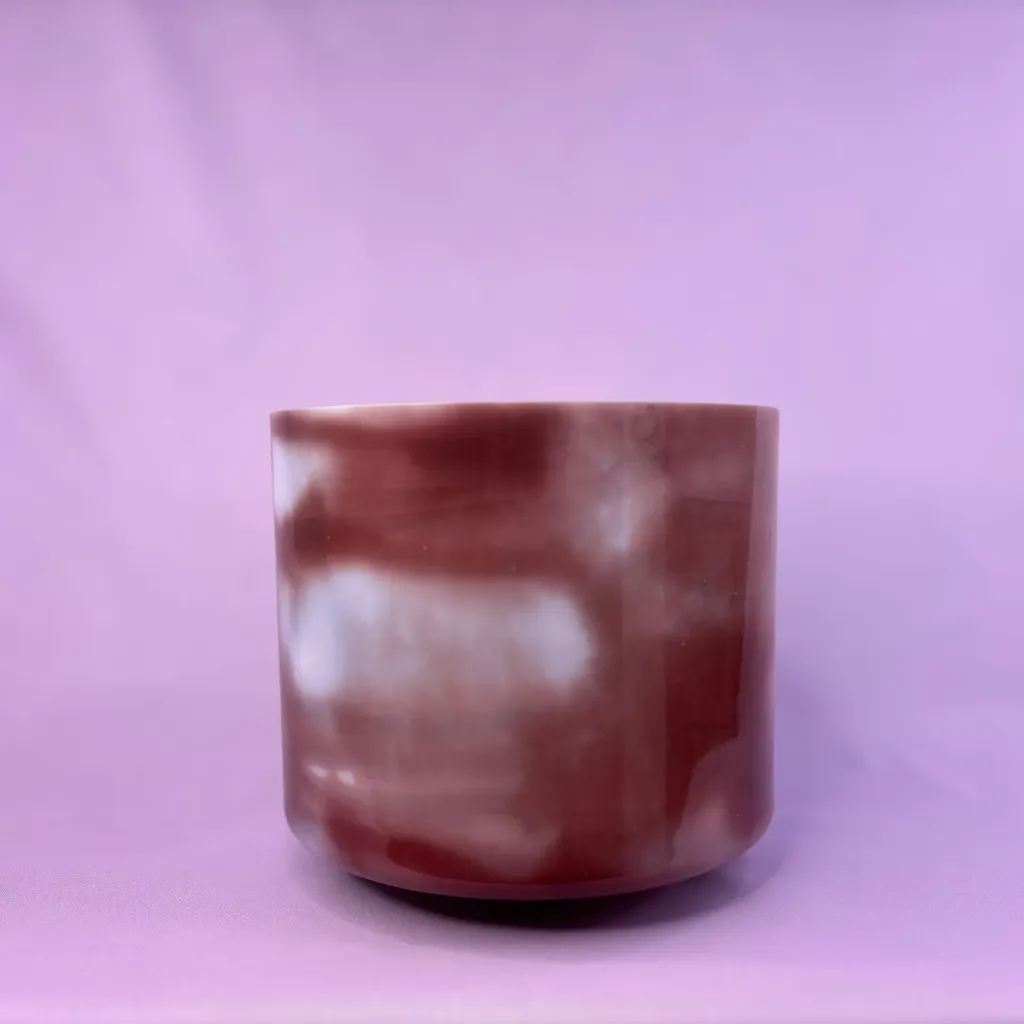 [1766] Malaya Purple Garnet Quartz Crystal Singing Bowl | 8" D# Note (-40) | A=432 Tuning | #1766