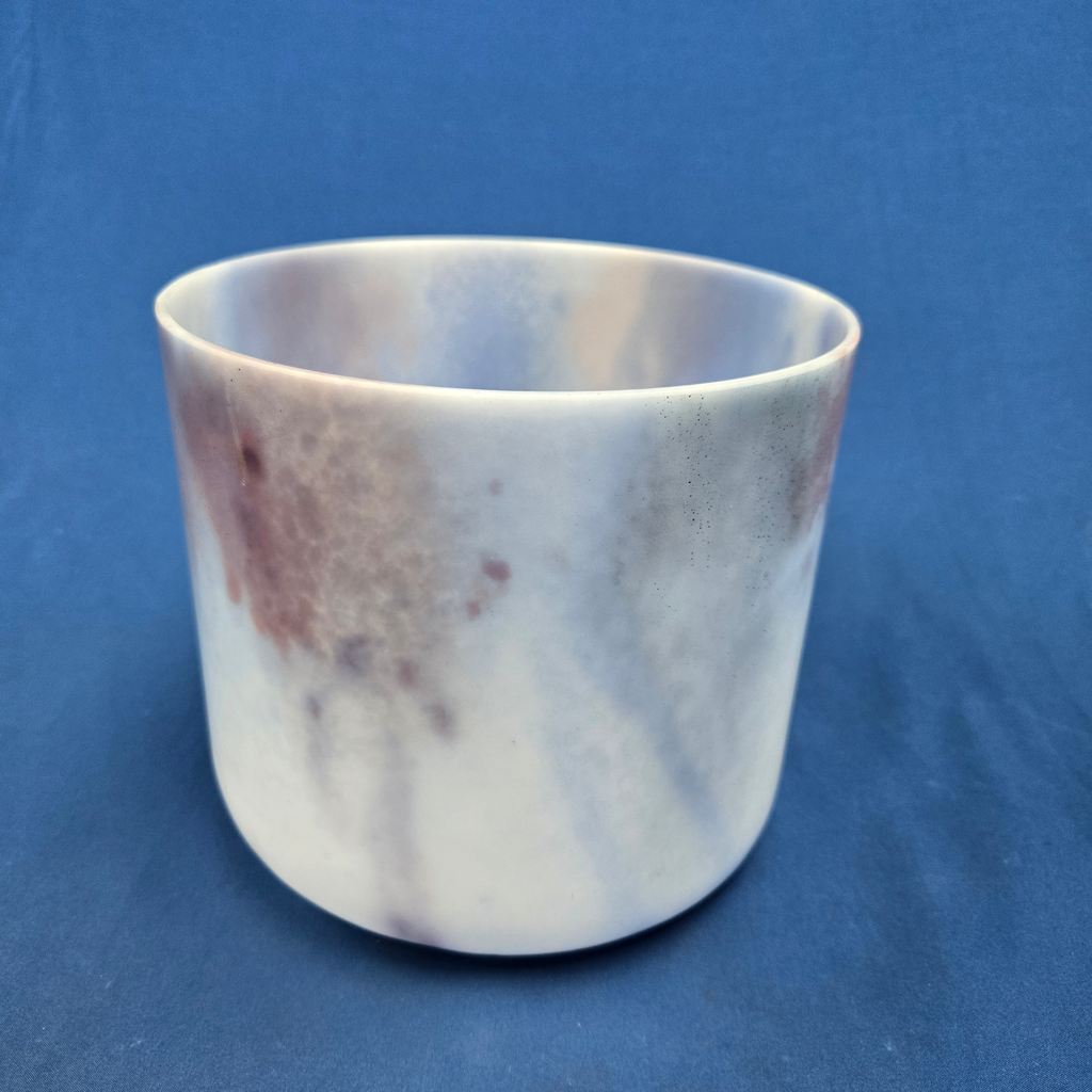 [4555] [#4555] 8" Lepidolite Infused Quartz Crystal Singing Bowl | 4C-42 | 256 Hz