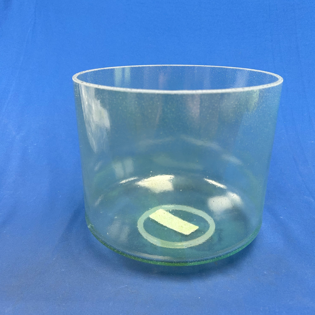 [4581] [#4581] 9" Green Amethyst Infused Quartz Crystal Singing Bowl | 4D-15 | 291 Hz