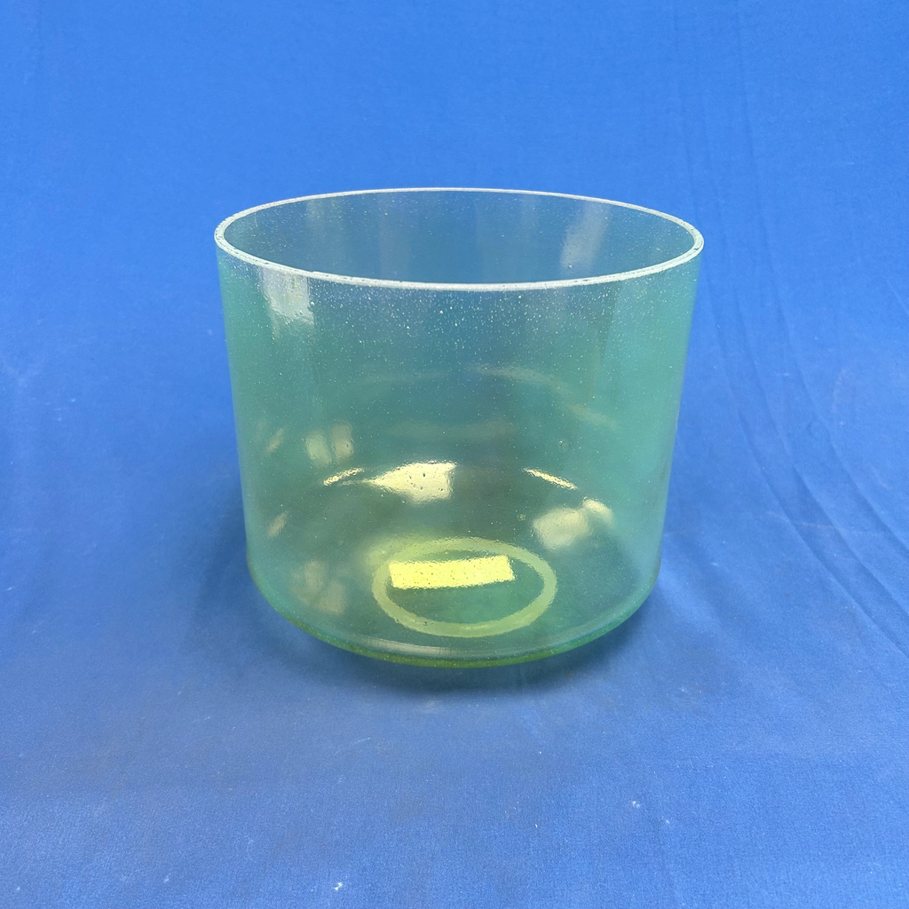 [4583] [#4583] 9" Green Amethyst Infused Quartz Crystal Singing Bowl | 4C+24 | 265 Hz