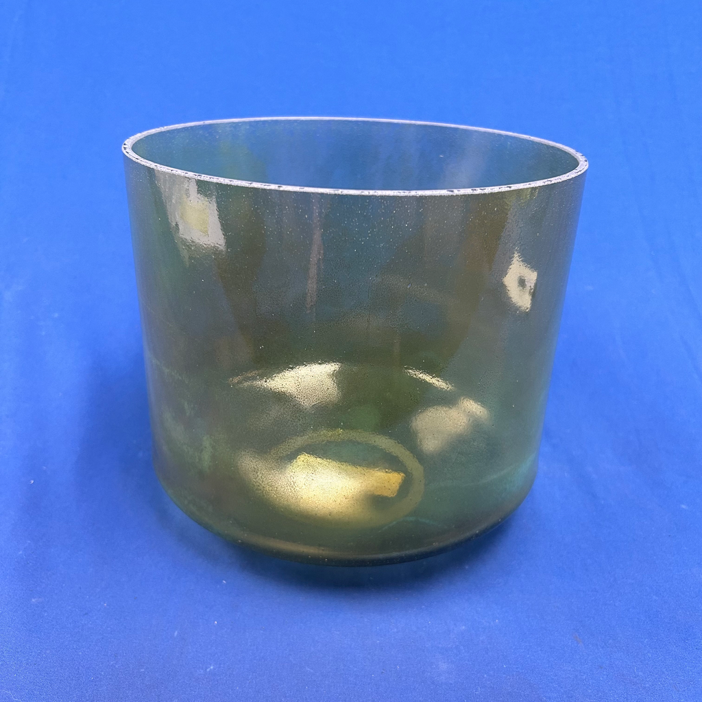 [#4586] Tsavorite Infused Quartz Crystal Singing Bowl | 9" | 4C#+5 | 278 Hz