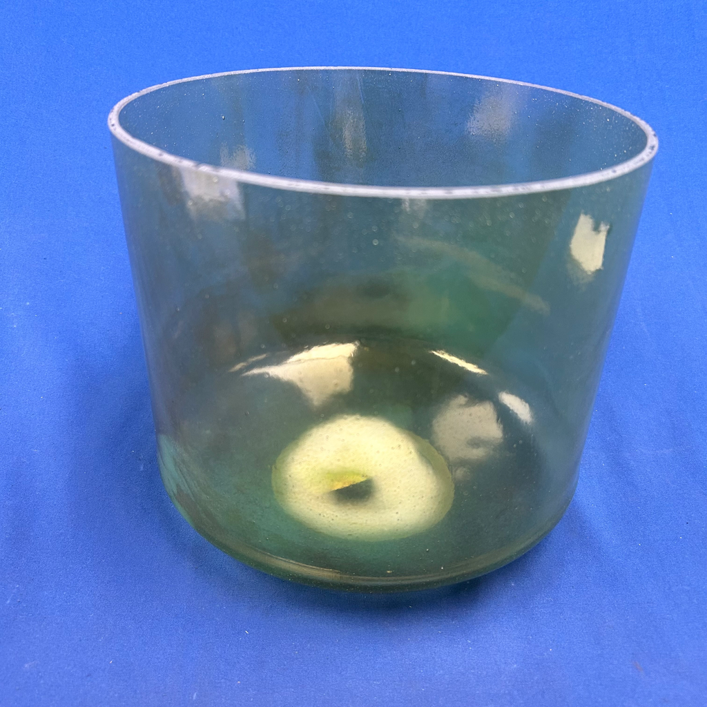 [4587] [#4587] Tsavorite Infused Quartz Crystal Singing Bowl | 9" | 4C-25 | 257 Hz