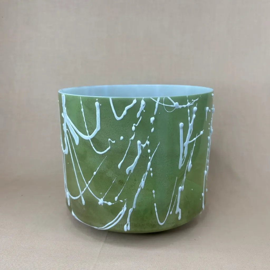 [1930] [#1930] 8" Green Aventurine Infused Quartz Crystal Singing Bowl | C+35