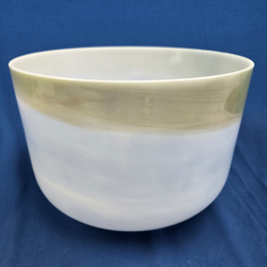 [4117] [#4117] 12" Spearmint & Blueberry Infused Quartz Crystal Singing Bowl | 3F0 | 174 Hz