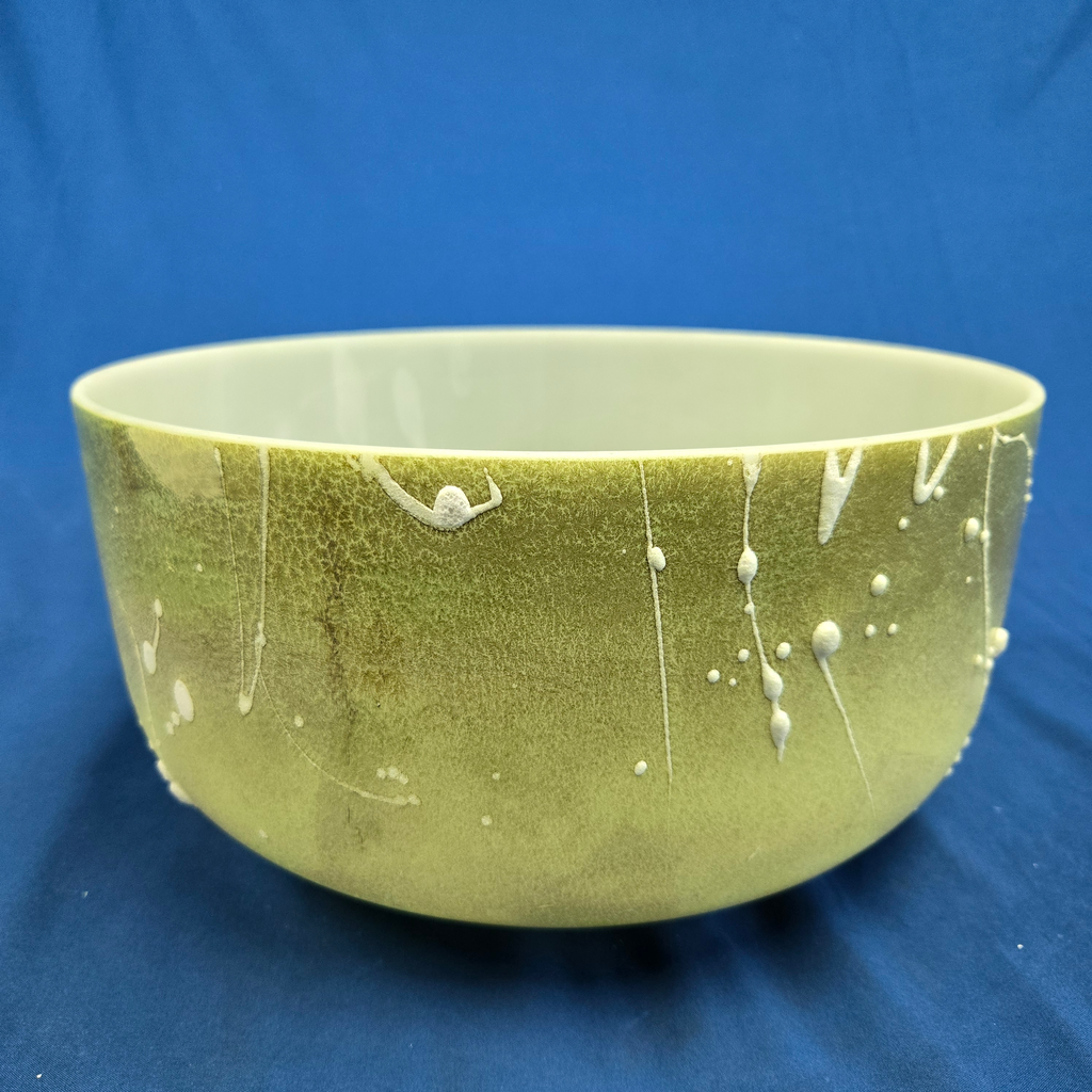 [1952] [#1952] 12" Green Aventurine Infused Quartz Crystal Singing Bowl | F#+45