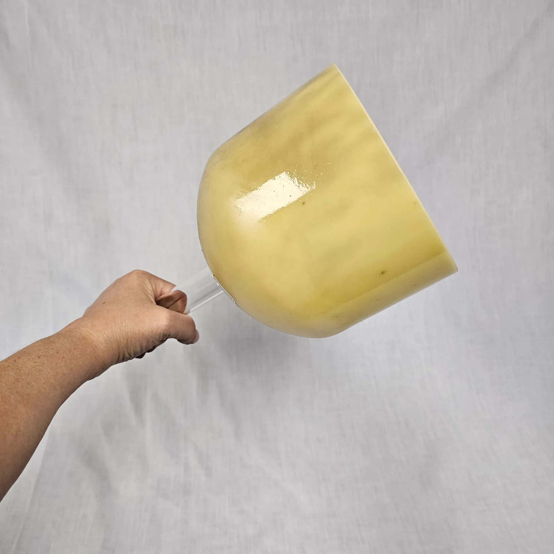 [2039] [#2039] 7" Pyrite Infused Quartz Crystal Singing Bell | 4G#+9 | 417 Hz