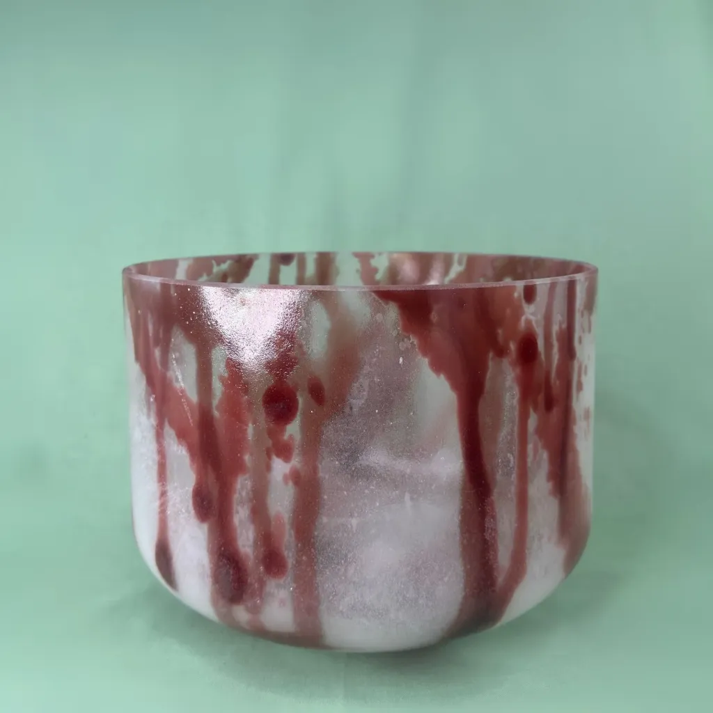 [#430] 10" Dragons Blood Tree Resin Infused Quartz Crystal Singing Bowl | 3A+22 | 222 Hz