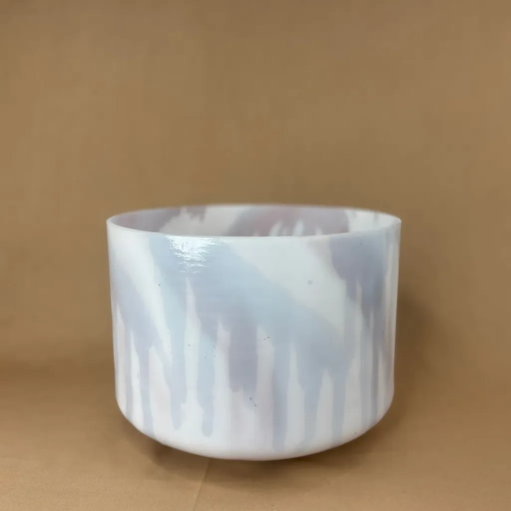 Lepidolite Quartz Crystal Singing Bowl | 9" D# Note (+6) | A=432 Tuning | #644