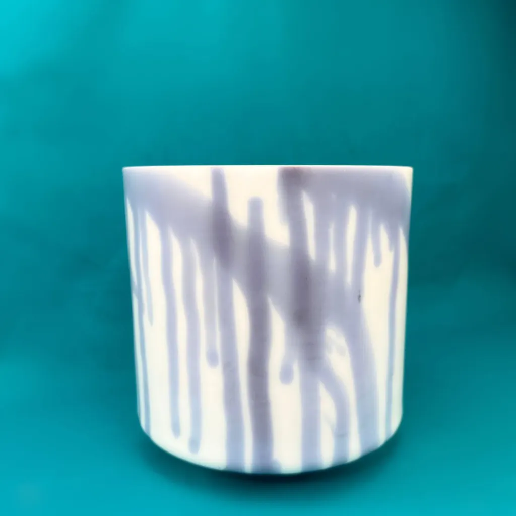 [#746] 6.5" Lavender Flower Infused Quartz Crystal Singing Bowl | F#+34