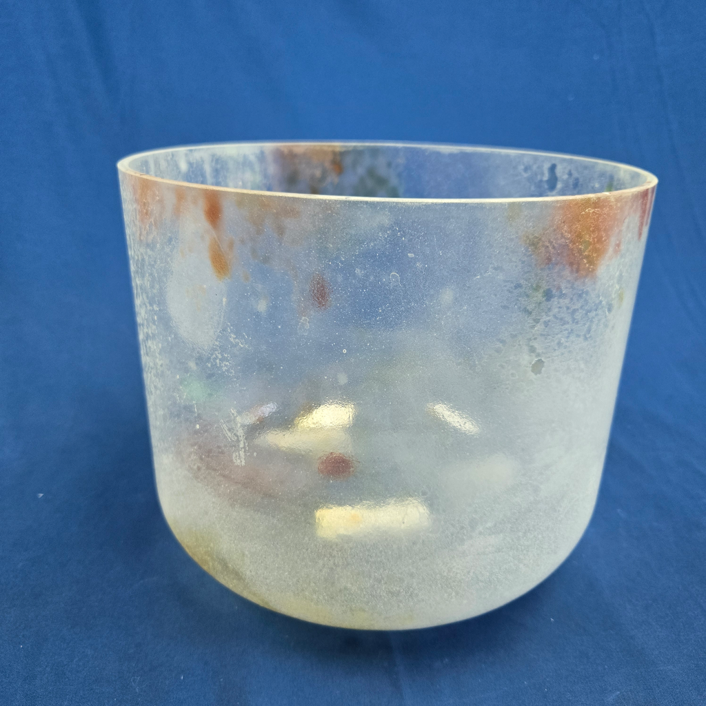 [4636] [#4636] 10" Fluorite Infused Quartz Crystal Singing Bowl | 3A#-12 | 231 Hz