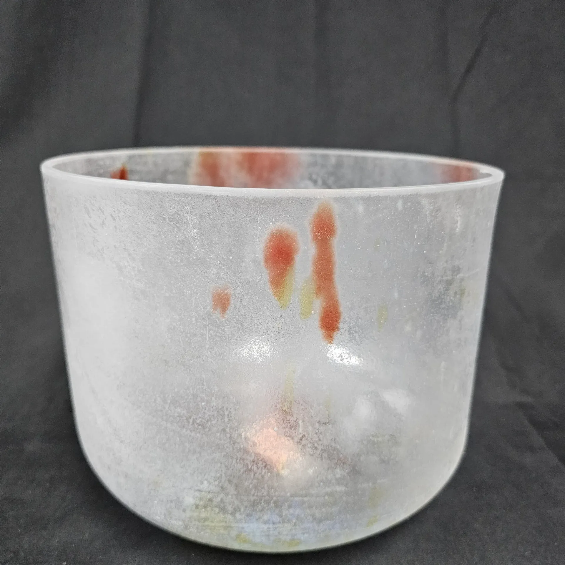 [#4638] 10" Citrus Burst Infused Quartz Crystal Singing Bowl | 3B+24 | 250 Hz