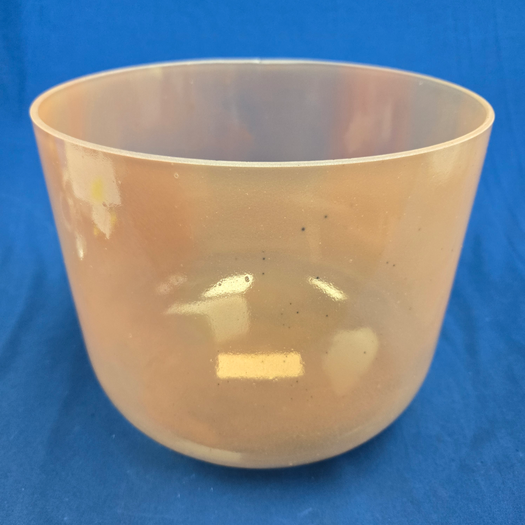 [4698] [#4698] 10" Orange Sapphire Infused Quartz Crystal Singing Bowl | 3F#-43 | 180 Hz