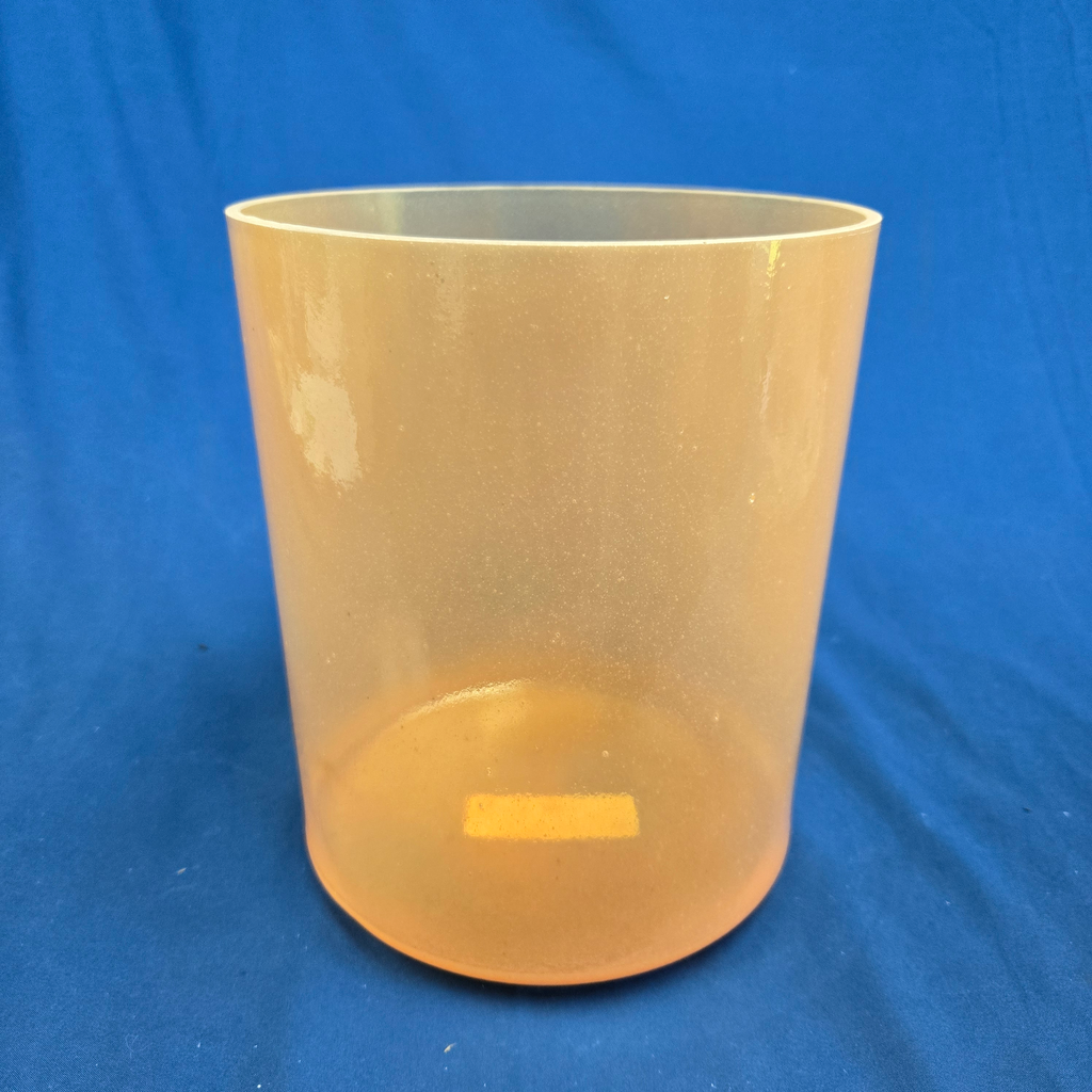 [4726] [#4726] 7" Orange Sapphire Infused Quartz Crystal Singing Bowl | 4E-32 | 323 Hz