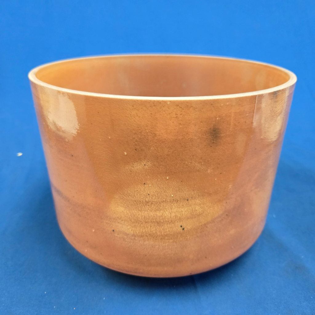 [4740] [#4740] Orange Sapphire Infused Quartz Crystal Singing Bowl | 9" | 4 F -23 | 344 Hz