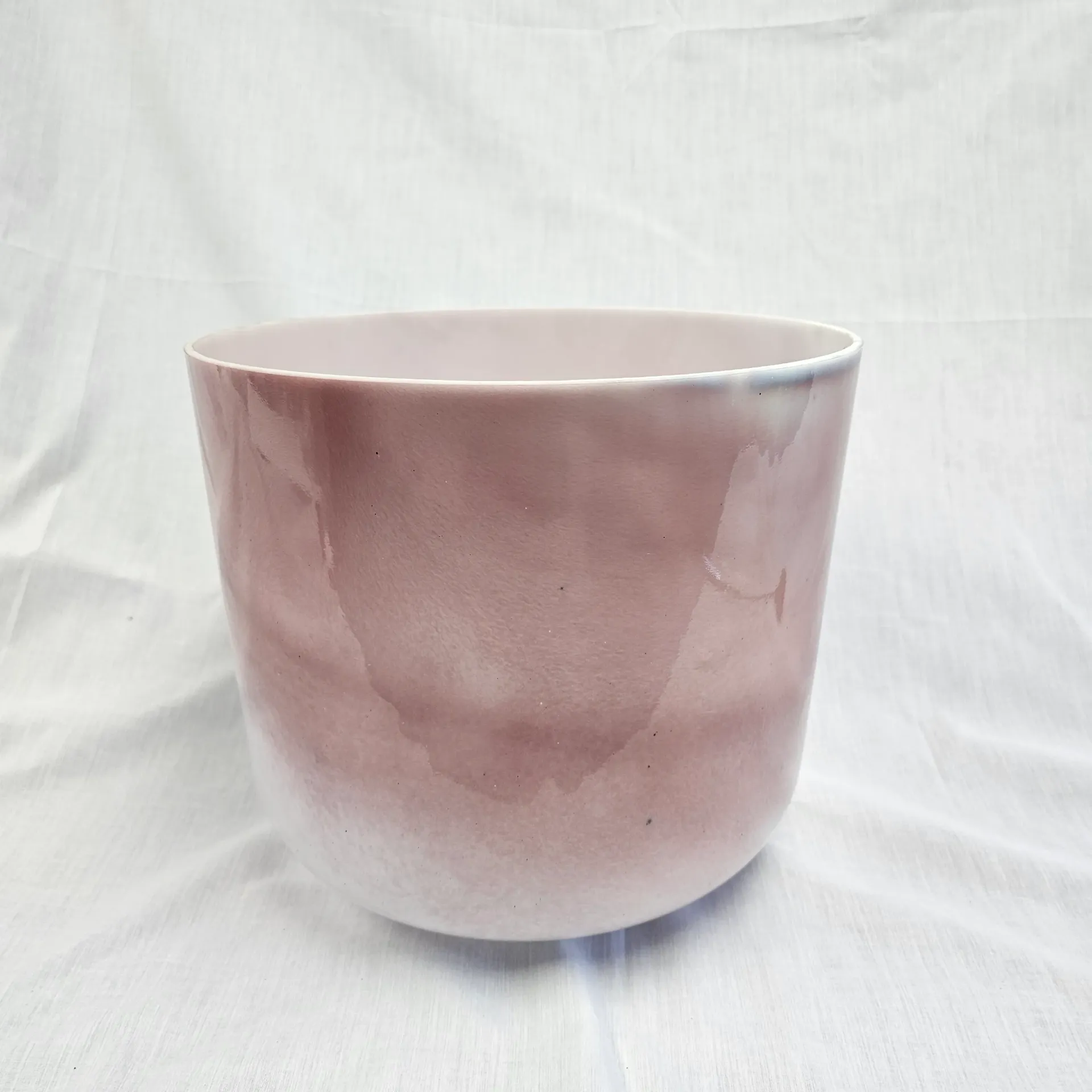[4780] [#4780] 12" Rose Quartz Infused Quartz Crystal Singing Bowl | 3C-8 | 130 Hz